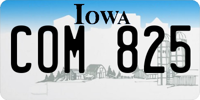 IA license plate COM825