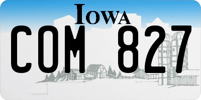 IA license plate COM827