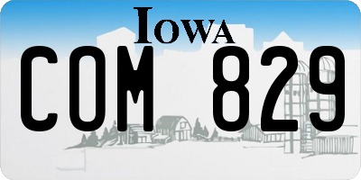 IA license plate COM829