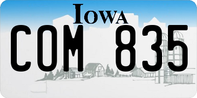 IA license plate COM835