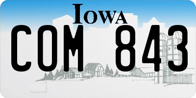 IA license plate COM843