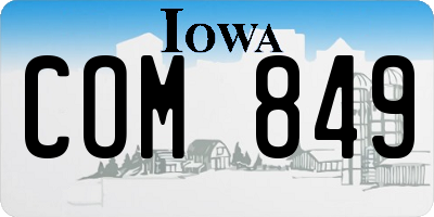 IA license plate COM849
