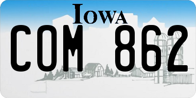 IA license plate COM862