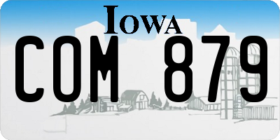 IA license plate COM879