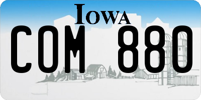 IA license plate COM880