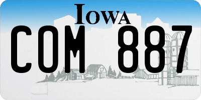 IA license plate COM887