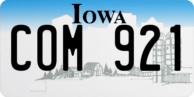 IA license plate COM921