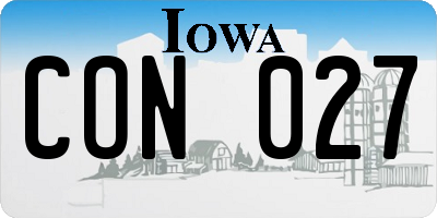 IA license plate CON027