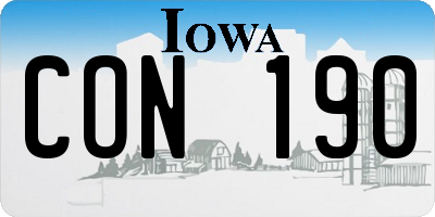 IA license plate CON190