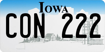 IA license plate CON222