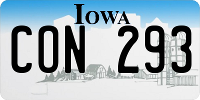 IA license plate CON293
