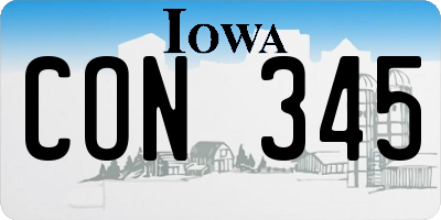 IA license plate CON345