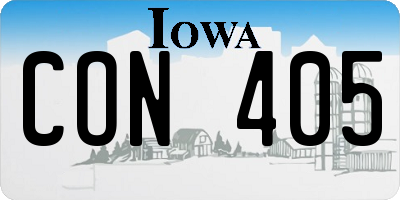 IA license plate CON405