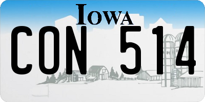 IA license plate CON514