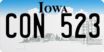 IA license plate CON523