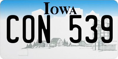 IA license plate CON539