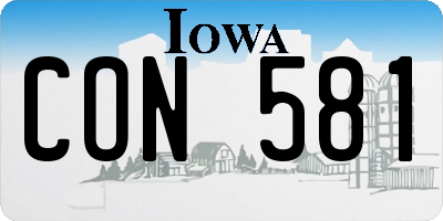 IA license plate CON581