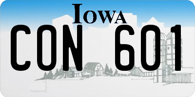 IA license plate CON601
