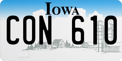 IA license plate CON610