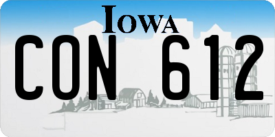 IA license plate CON612