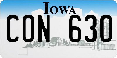 IA license plate CON630