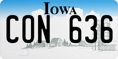 IA license plate CON636