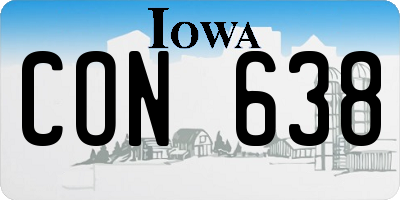 IA license plate CON638