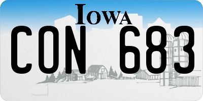 IA license plate CON683