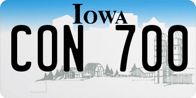 IA license plate CON700