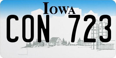IA license plate CON723