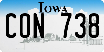IA license plate CON738