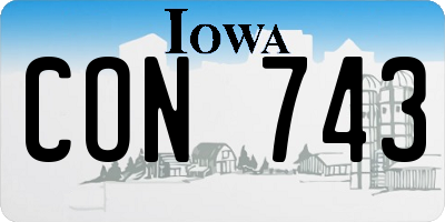 IA license plate CON743