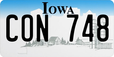 IA license plate CON748