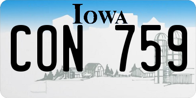 IA license plate CON759
