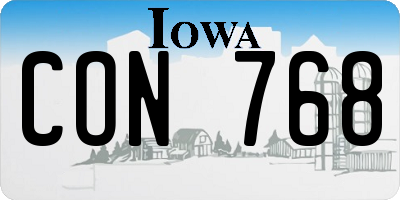 IA license plate CON768