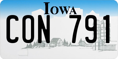 IA license plate CON791