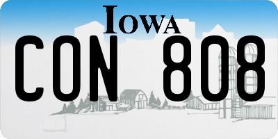 IA license plate CON808