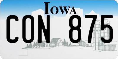 IA license plate CON875
