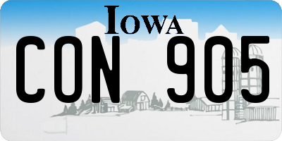 IA license plate CON905