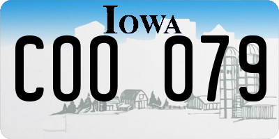 IA license plate COO079
