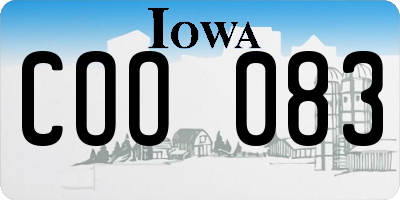 IA license plate COO083