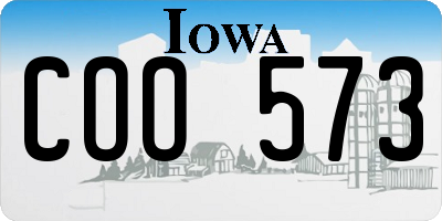 IA license plate COO573