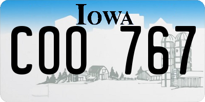 IA license plate COO767