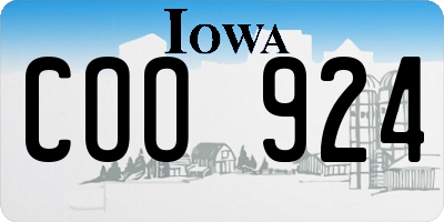 IA license plate COO924