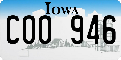 IA license plate COO946
