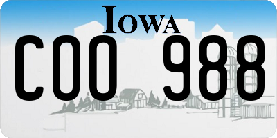 IA license plate COO988