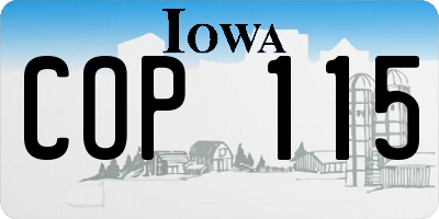 IA license plate COP115