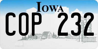 IA license plate COP232