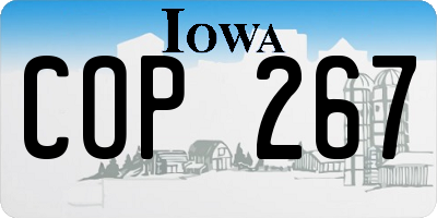 IA license plate COP267