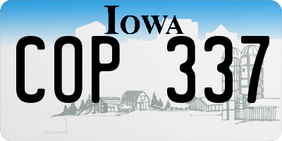 IA license plate COP337